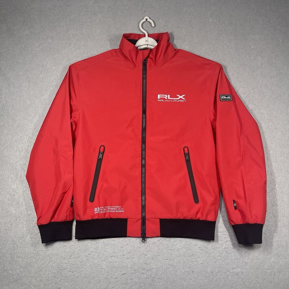 RLX Ralph Lauren Jacket Mens Medium Red RLX67 Tech‎ Taffeta Bomber Ripstop $600
